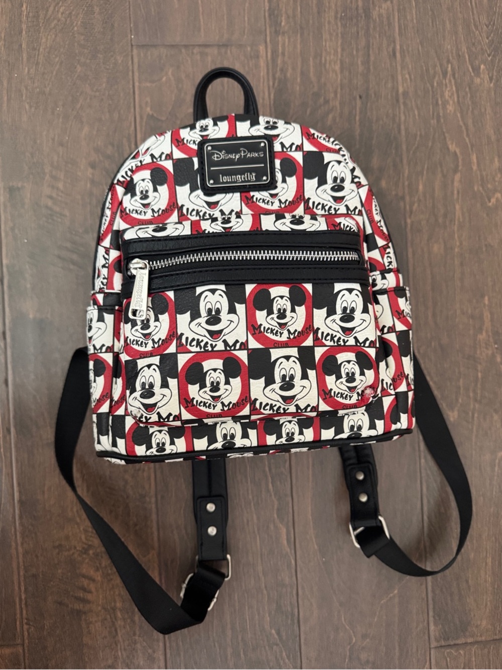 Loungefly Mickey Mouse Checkerboard Mini Backpack - Black/White/Red
